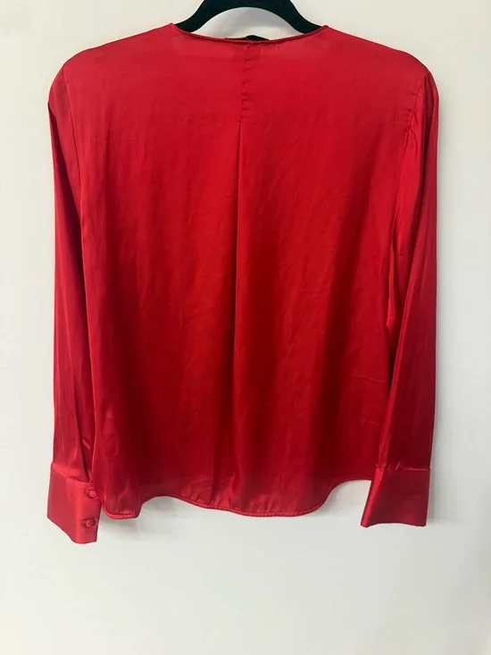 MANGO Silky Red Blouse - Women Tops SIZE 8 - Picture 2 of 3